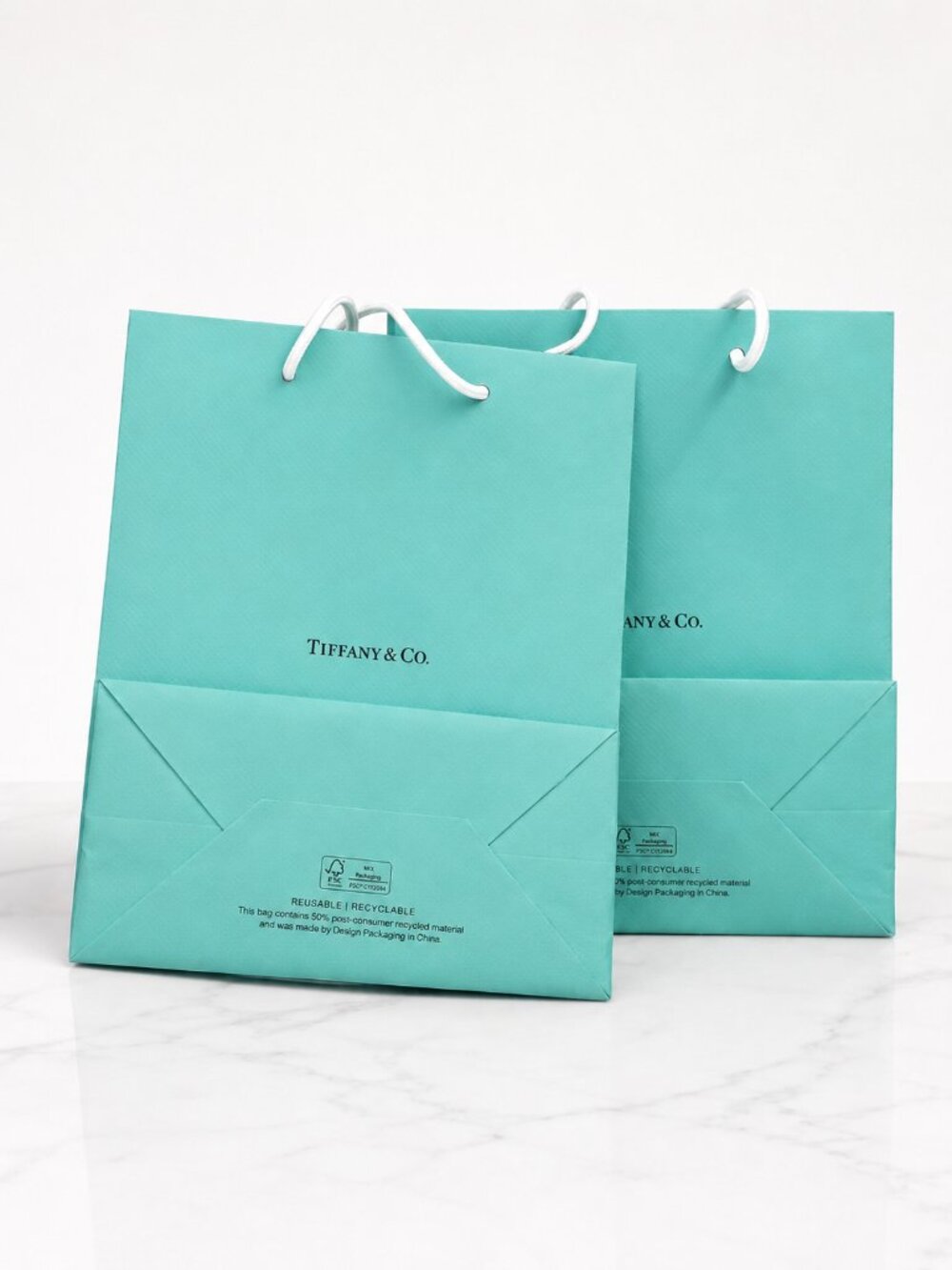 Set of 2 Authentic Tiffany & Co. Shopping Gift Bags